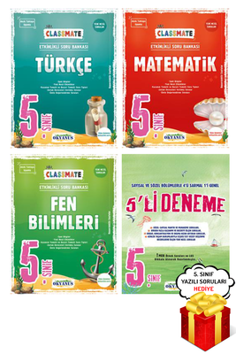 5. Sınıf Classmate Türkçe Matematik Fen Soru Bankası ve 5 li Deneme Okyanus Yayınları - Hediyeli