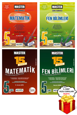 5. Sınıf Master Matematik ve Fen Bilimleri Soru Bankası Deneme Seti Okyanus Yayınları - Hediyeli