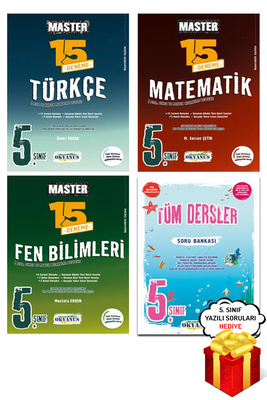 5. Sınıf Master Türkçe Matematik Fen 15 li Deneme ve Tüm Dersler Soru B Okyanus Yayınları - Hediyeli