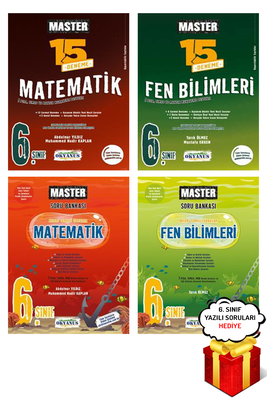 6. Sınıf 4'lü Matematik ve Fen Bilimleri Soru Bankası Deneme Seti Okyanus Yayınları - Hediyeli