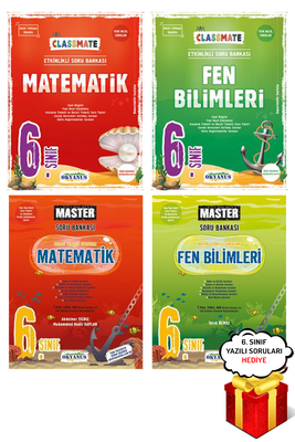 6. Sınıf 4'lü Matematik ve Fen Bilimleri Soru Bankası Seti Okyanus Yayınları - Hediyeli