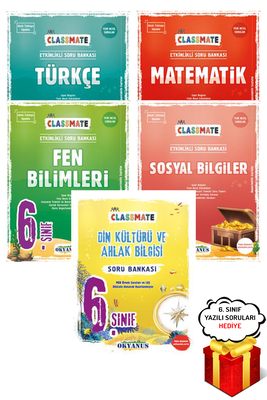 6. Sınıf Classmate Tüm Dersler Soru Bankası Seti 5 Kitap Okyanus Yayınları - Hediyeli