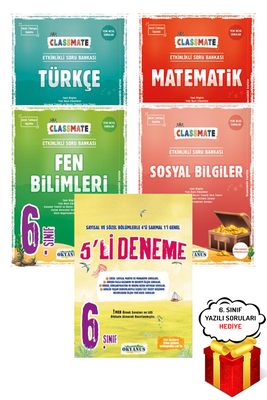 6. Sınıf Classmate Tüm Dersler Soru Bankası ve 5 li Deneme 5 Kitap Okyanus Yayınları - Hediyeli