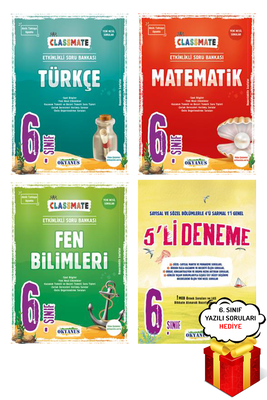 6. Sınıf Classmate Türkçe Matematik Fen Soru Bankası ve 5li Deneme Seti Okyanus Yayınları - Hediyeli