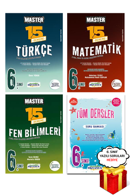 6. Sınıf Master Türkçe Matematik Fen 15li Deneme Seti ve Tüm Dersler SB Okyanus Yayınları - Hediyeli