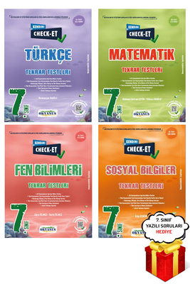 7. Sınıf Check-Et Türkçe Matematik Fen Bilimleri Sosyal Tekrar Testleri Okyanus Yayınları - Hediyeli