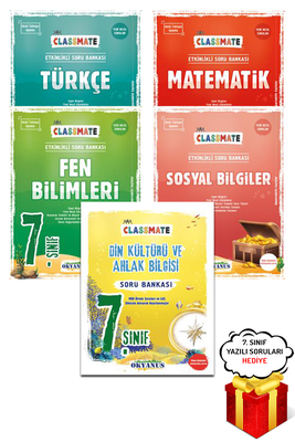 7. Sınıf Classmate Tüm Dersler Soru Bankası Seti 5 Kitap Okyanus Yayınları - Hediyeli