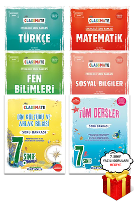 7. Sınıf Classmate Tüm Dersler Soru Bankası Seti Tam 6 Kitap Okyanus Yayınları - Hediyeli