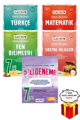 7. Sınıf Classmate Türkçe Matematik Fen Sosyal Soru B. ve 5li Deneme Okyanus Yayınları - Hediyeli