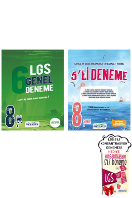 8. Sınıf LGS 5'li Deneme ve 6'lı Genel Deneme Seti Okyanus Yayınları - Hediyeli