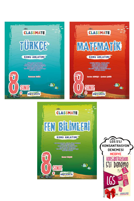 8. Sınıf LGS Classmate Türkçe Matematik Fen Bilimleri Konu Anlatımı Okyanus Yayınları - Hediyeli