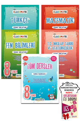 8. Sınıf LGS Classmate Türkçe Matematik Fen İnkılap Konu Anlatımı - Tüm Dersler SB Okyanus Hediyeli