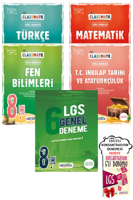 8. Sınıf LGS Classmate Türkçe Matematik Fen İnkılap SB ve 6'lı Genel Deneme Seti Okyanus - Hediyeli