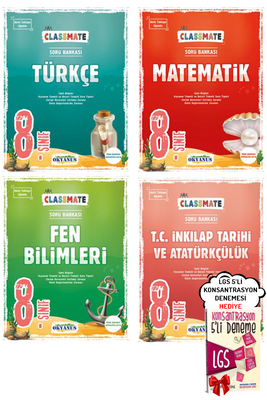 8. Sınıf LGS Classmate Türkçe Matematik Fen İnkılap Soru Bankası Okyanus Yayınları - Hediyeli