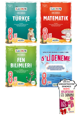 8. Sınıf LGS Classmate Türkçe Matematik Fen İnkılap Soru Bankası ve 5'li Deneme Okyanus - Hediyeli