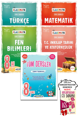 8. Sınıf LGS Classmate Türkçe Matematik Fen İnkılap ve Tüm Dersler Soru Bankası Okyanus - Hediyeli