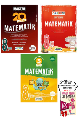 8. Sınıf LGS CM Master ve 3 Nesil Matematik Soru Bankalı Deneme Seti Okyanus - Hediyeli