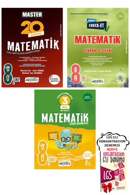 8. Sınıf LGS Master C-E ve 3 Nesil Matematik Soru Bankalı Deneme Seti Okyanus - Hediyeli