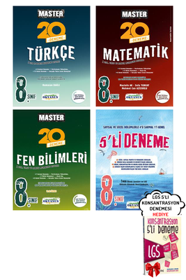 8. Sınıf LGS Master Türkçe Matematik Fen 20'li Deneme Seti ve 5'li Deneme Okyanus - Hediyeli