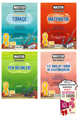 8. Sınıf LGS Master Türkçe Matematik Fen İnkılap Soru Bankası Seti Okyanus Yayınları - Hediyeli