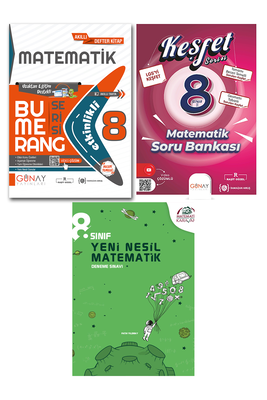 8. Sınıf LGS Matematik 3'lü Set Günay Yayınları