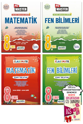 8. Sınıf LGS Pre Master ve CM Matematik Fen Bilimleri Soru Bankası Seti Okyanus Yayınları - Hediyeli