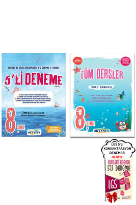 8. Sınıf LGS Tüm Dersler Soru Bankası ve 5'li Deneme Seti Okyanus Yayınları - Hediyeli