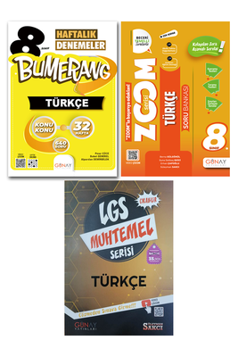 8. Sınıf LGS Türkçe 3'lü Set Günay Yayınları