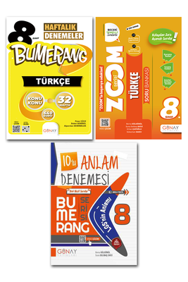 8. Sınıf LGS Türkçe Anlam Bilgisi 3'lü Set Günay Yayınları