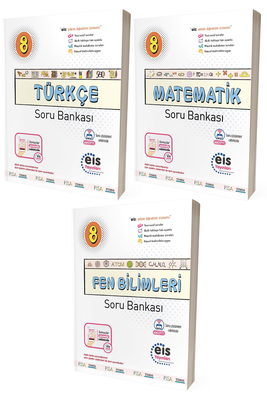 8. Sınıf LGS Türkçe Matematik Fen Bilimleri Soru Bankası Seti Eis Yayınları