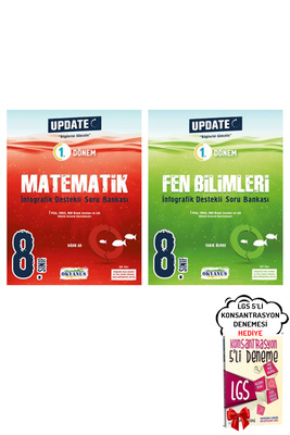 8. Sınıf LGS Update 1. Dönem Matematik Fen Bilimleri Soru Bankası Okyanus Yayınları - Hediyeli