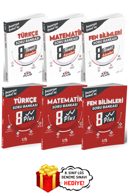 8.Sınıf Türkçe Matematik Fen Bilimleri Temel ve Plus Soru Bankası Seti 6 Kitap Koray Varol Yayınları