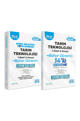 AÖF Tarım Teknolojileri 1. Sınıf 2. Yarıyıl Bahar Dönemi Soru Deneme 2023 Yeni Emsal Yayınları