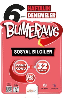 Günay Yayınları 6. Sınıf Bumerang Haftalık Sosyal Bilgiler Denemeleri