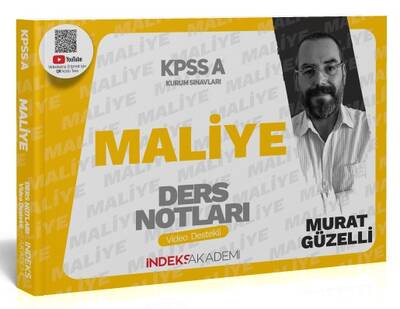 İndeks Akademi 2024 KPSS A Grubu Maliye Video Ders Notları - Murat Güzelli İndeks Akademi Yayıncılık