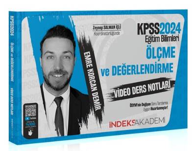 İndeks Akademi 2024 KPSS Eğitim Bilimleri Ölçme ve Değerlendirme Video Ders Notları - Emre Korcan Demir İndeks Akademi Yayıncılık