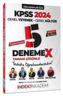 İndeks Akademi 2024 KPSS Genel Yetenek Genel Kültür 5 DenemeX Fasikül Çözümlü İndeks Akademi Yayıncılık