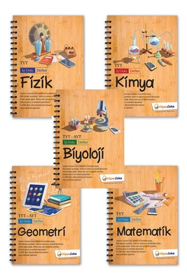 TYT Fizik Kimya Matematik TYT AYT Biyoloji ve Geometri İçi Dolu Defter Seti Hiper Zeka